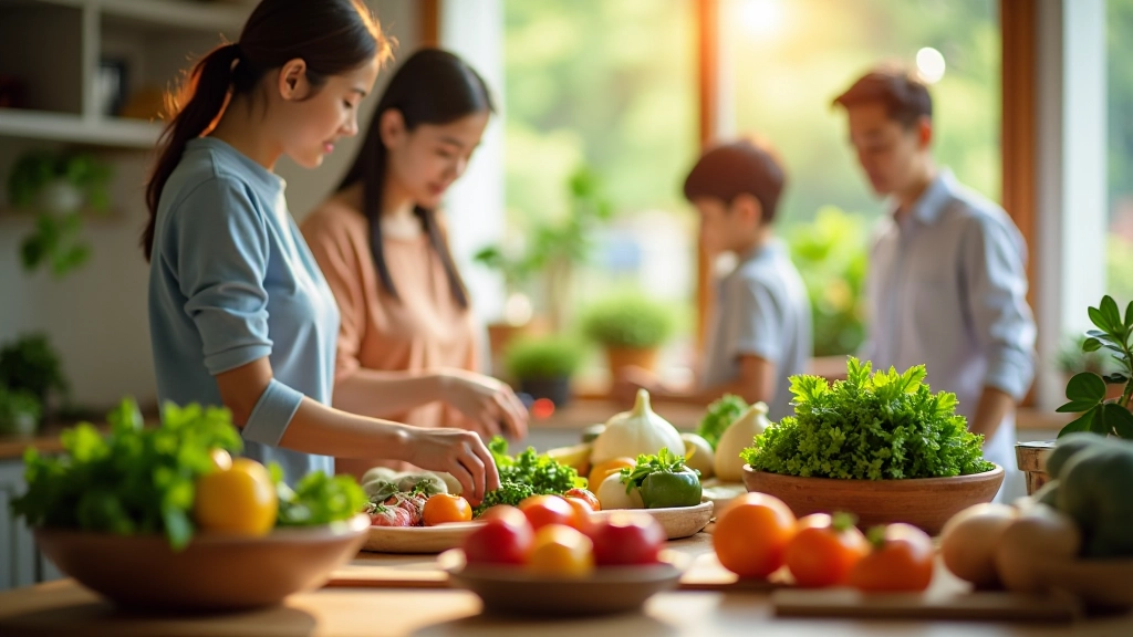 Home kitchen with fresh groceries ready for meal preparation