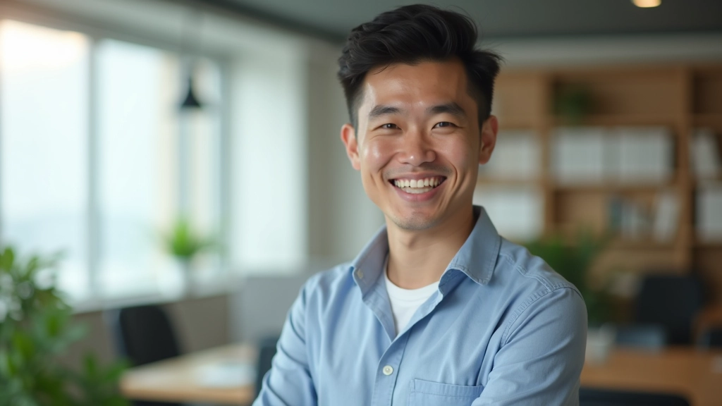 Team member with casual professional appearance, warm expression, no visible hands